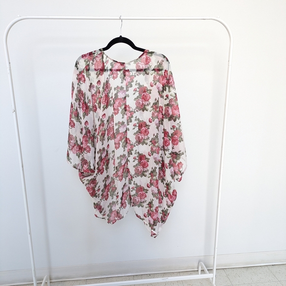 Pink and Green Floral Cardigan - Picture 2 of 4